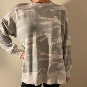 Fleece Oversized Side Slit Sweatshirt - aerie